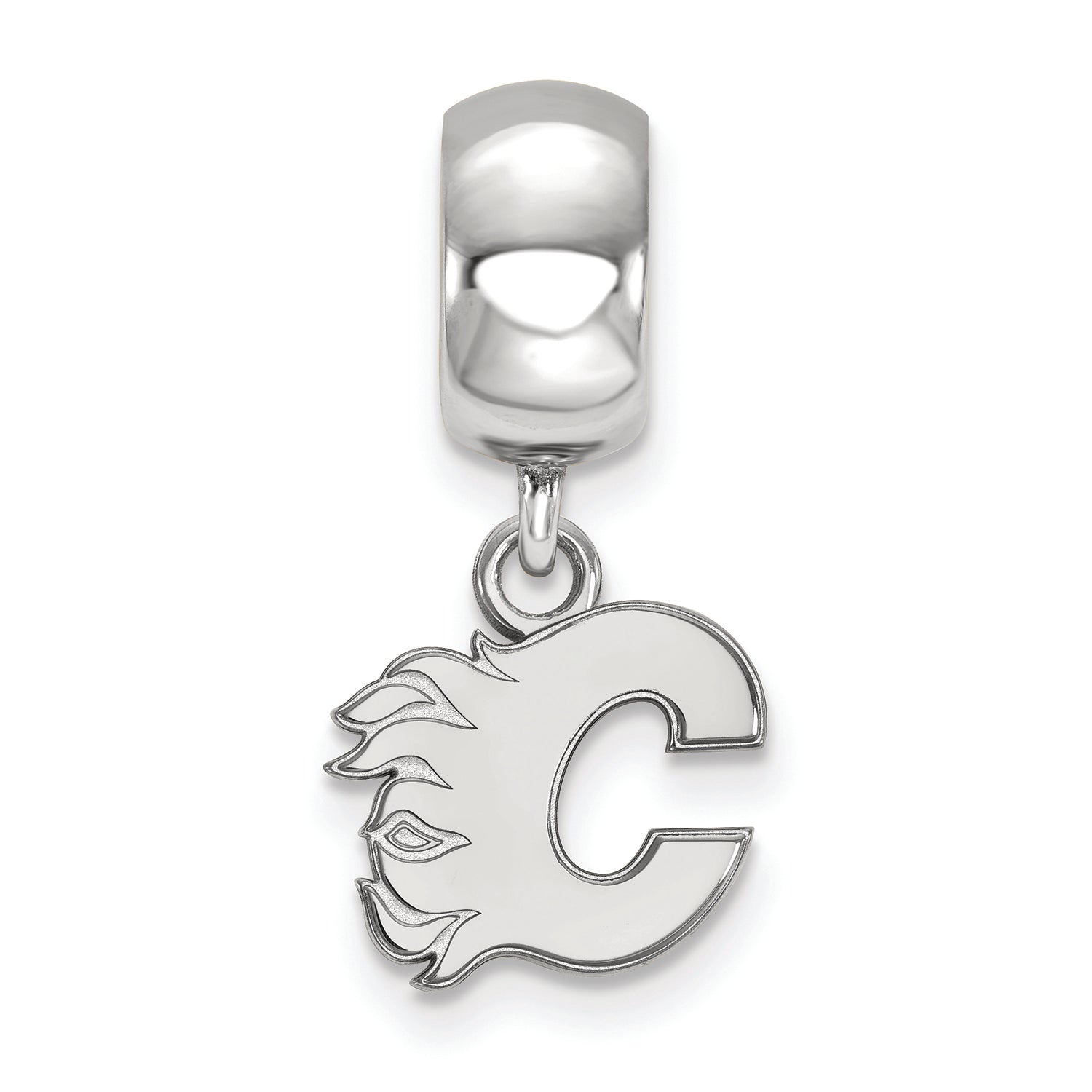 LogoArt Sterling Silver Calgary Flames Bead Charm Charm Xs Dangle Bead Charm