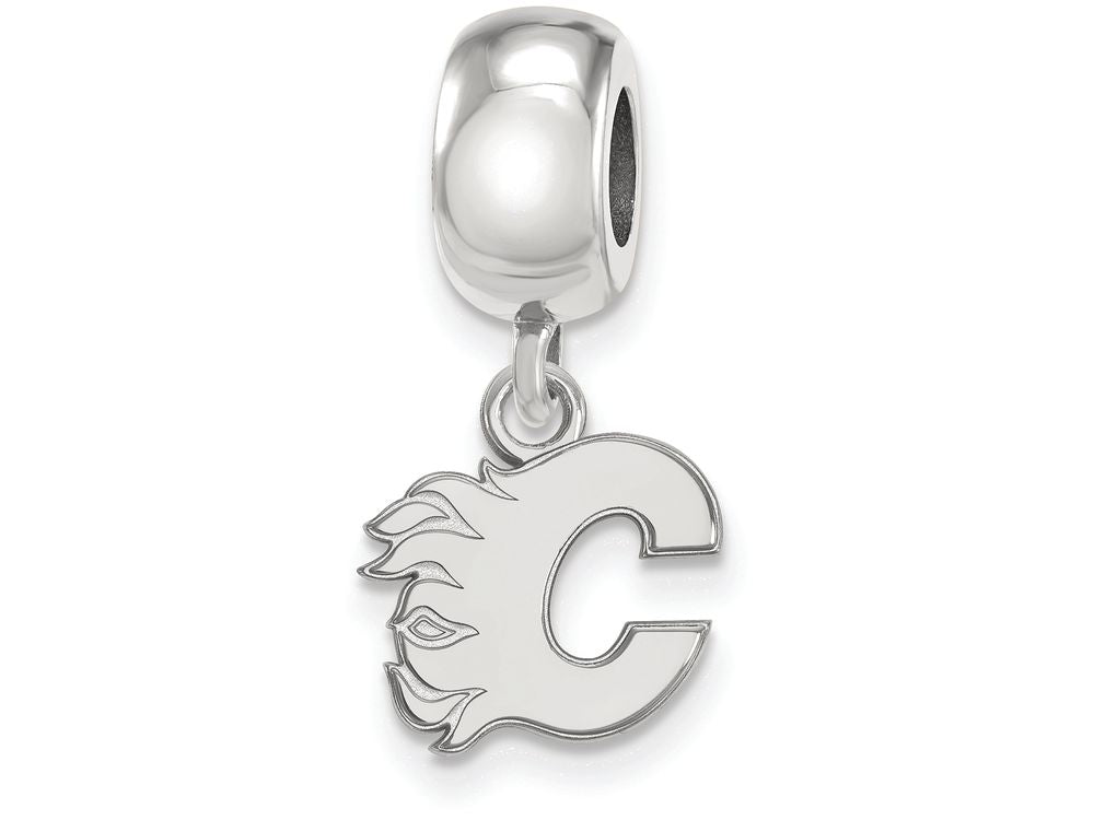 LogoArt Sterling Silver Calgary Flames Bead Charm Charm Xs Dangle Bead Charm