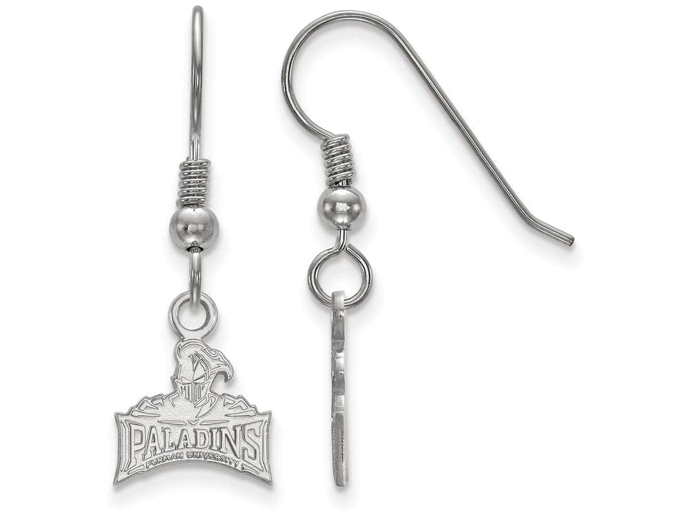 LogoArt Sterling Silver Furman University Xs Dangle Earrings Wire