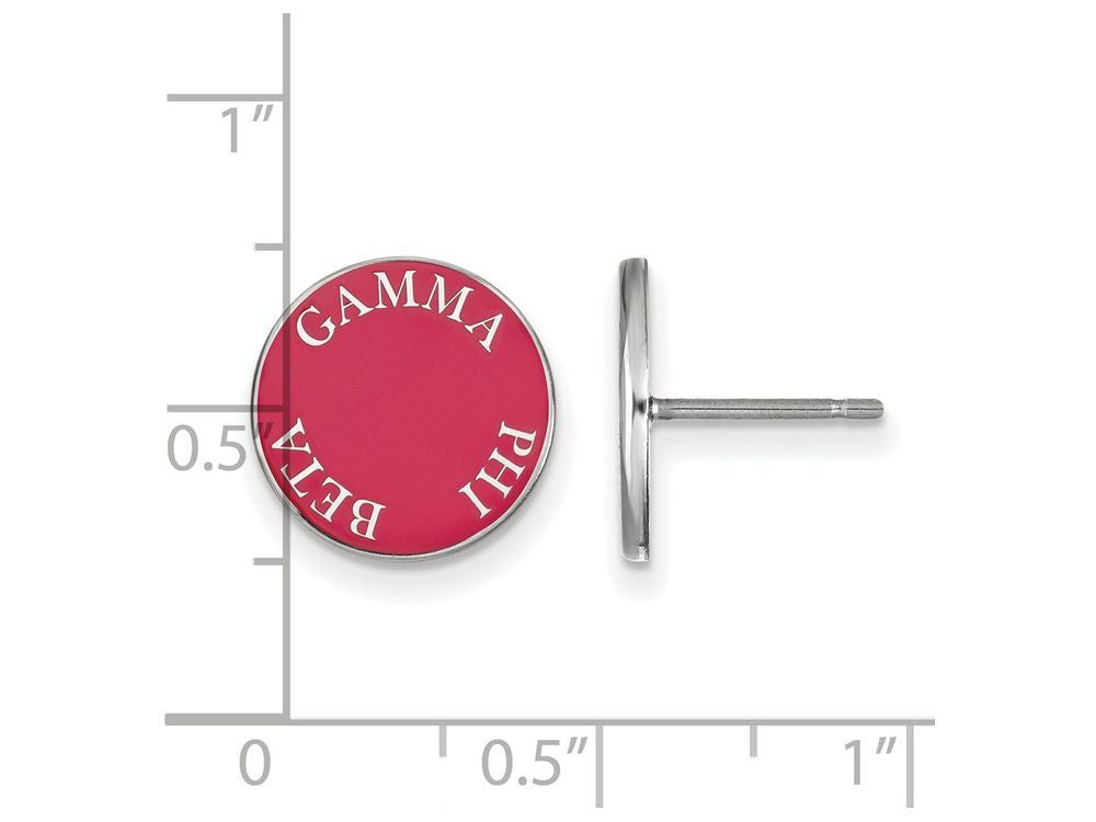 LogoArt Sterling Silver Gamma Phi Beta Enameled Post Earrings
