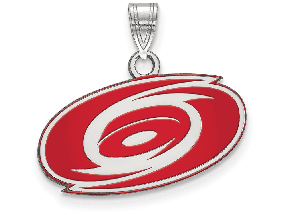 Logoart 925 Sterling Silver Carolina Hurricanes Small Enamel Pendant
