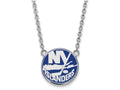 LogoArt Sterling Silver New York Islanders Large Enamel Pendant Necklace