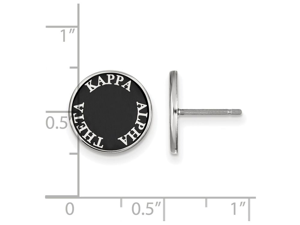 LogoArt Sterling Silver Kappa Alpha Theta Enameled Post Earrings