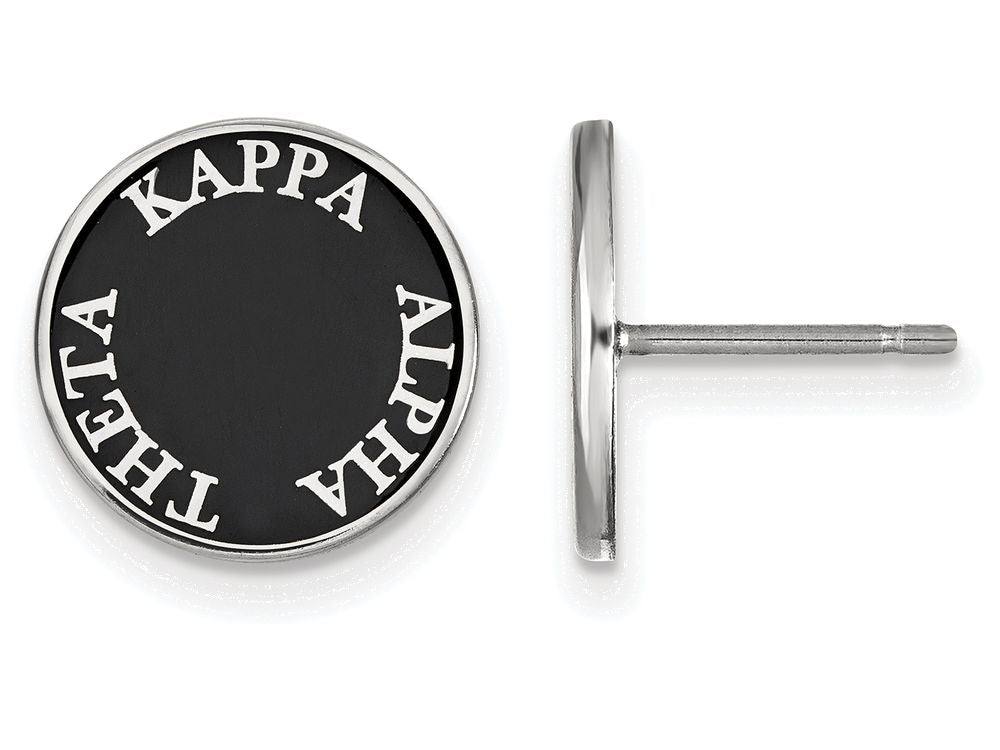 LogoArt Sterling Silver Kappa Alpha Theta Enameled Post Earrings