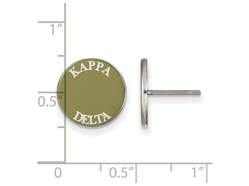 LogoArt Sterling Silver Kappa Delta Enameled Post Earrings