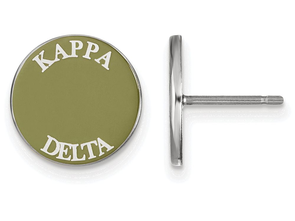 LogoArt Sterling Silver Kappa Delta Enameled Post Earrings