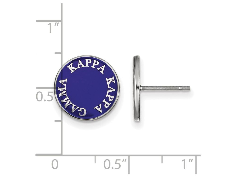 LogoArt Sterling Silver Kappa Kappa Gamma Enameled Post Earrings