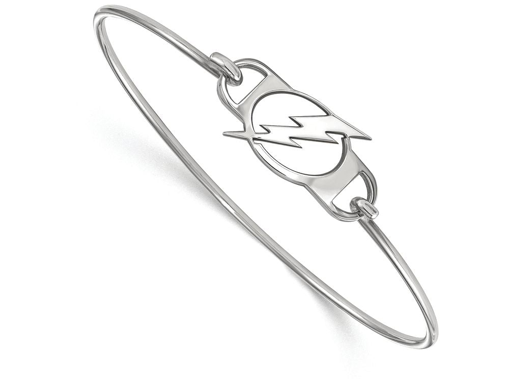LogoArt Sterling Silver Tampa Bay Ligtning Small Ctr Wire Bangle