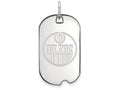 Logoart 925 Sterling Silver Edmonton Oilers Small Dog Tag Pendant Necklace