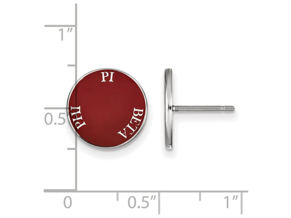 LogoArt Sterling Silver Pi Beta Phi Enameled Post Earrings