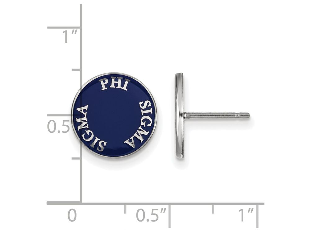 LogoArt Sterling Silver Phi Sigma Sigma Enameled Post Earrings