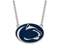 LogoArt Sterling Silver Penn State University Large Enamel Pendant Necklace