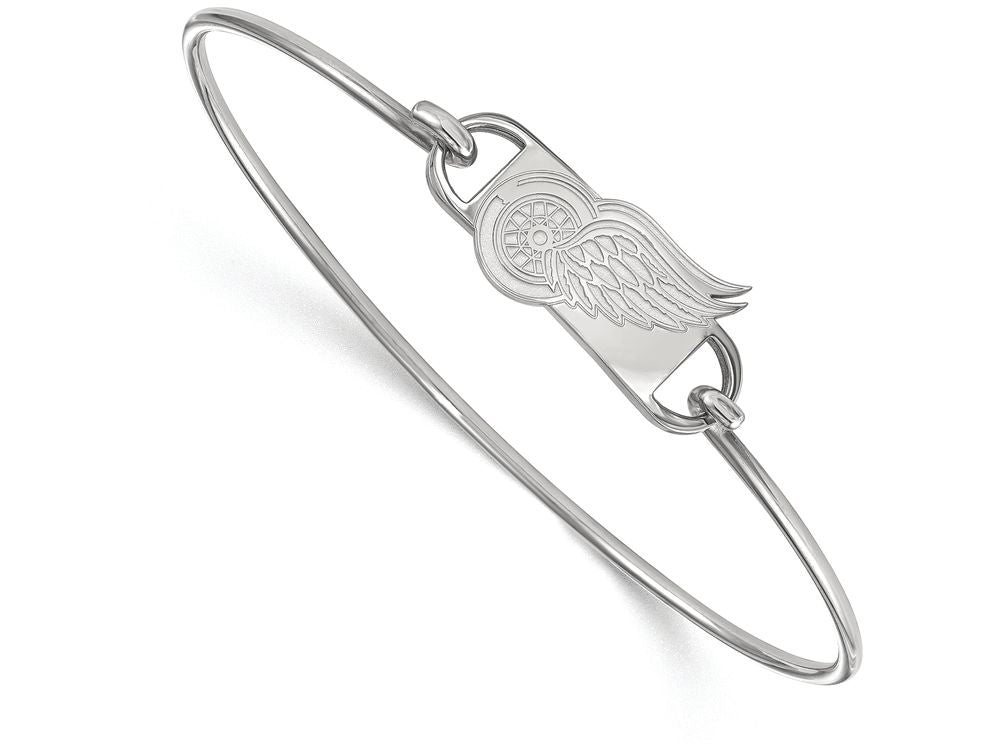 LogoArt Sterling Silver Detroit Red Wings Small Ctr Wire Bangle