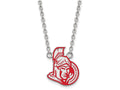 LogoArt Sterling Silver Ottawa Senators Large Enamel Pendant Necklace