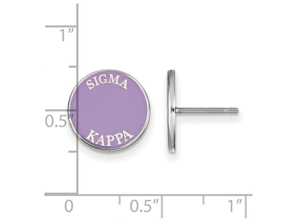 LogoArt Sterling Silver Sigma Kappa Enameled Post Earrings