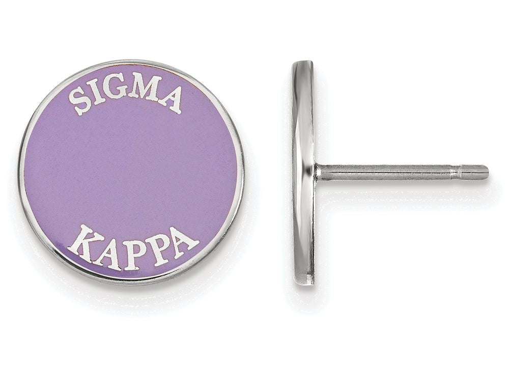 LogoArt Sterling Silver Sigma Kappa Enameled Post Earrings