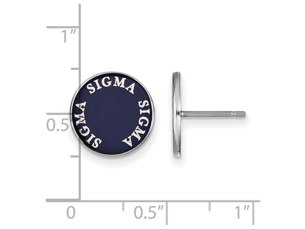 LogoArt Sterling Silver Sigma Sigma Sigma Enameled Post Earrings