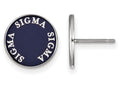 LogoArt Sterling Silver Sigma Sigma Sigma Enameled Post Earrings