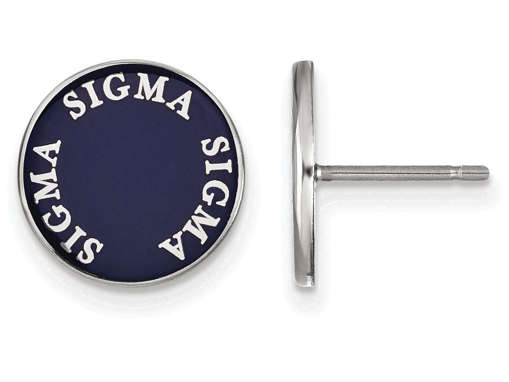 LogoArt Sterling Silver Sigma Sigma Sigma Enameled Post Earrings