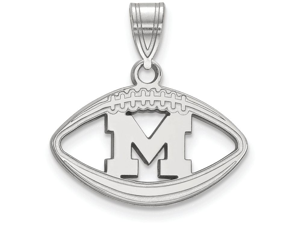 LogoArt Sterling Silver Michigan (univ Of) Pendant Necklace In Football