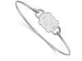 LogoArt Sterling Silver University Of North Carolina Small Ctr Wire Bangle
