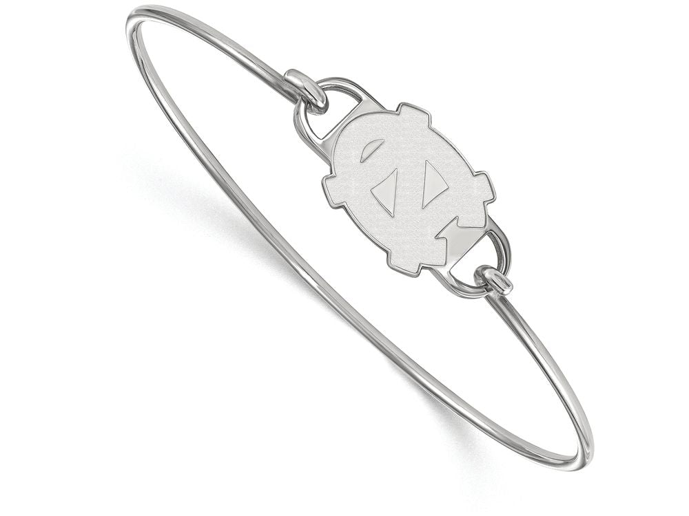 LogoArt Sterling Silver University Of North Carolina Small Ctr Wire Bangle