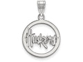 LogoArt Sterling Silver University Of Nebraska Sm Pendant Necklace In Circle