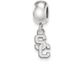 Logoart 925 Sterling Silver University Of Southern California Bead Charm Extra Small Dangle