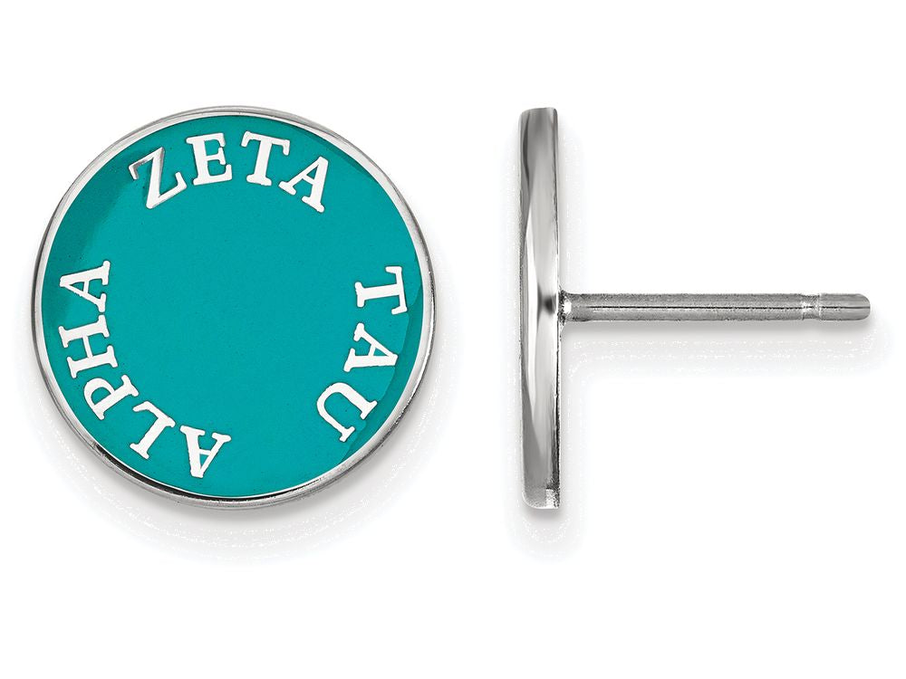 LogoArt Sterling Silver Zeta Tau Alpha Enameled Post Earrings