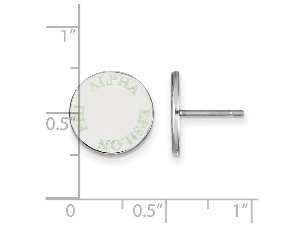 LogoArt Sterling Silver Alpha Epsilon Phi Enameled Post Earrings