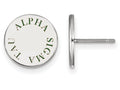 LogoArt Sterling Silver Alpha Sigma Tau Enameled Post Earrings