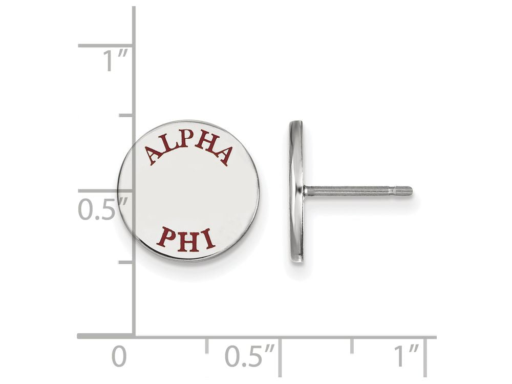 LogoArt Sterling Silver Alpha Phi Enameled Post Earrings