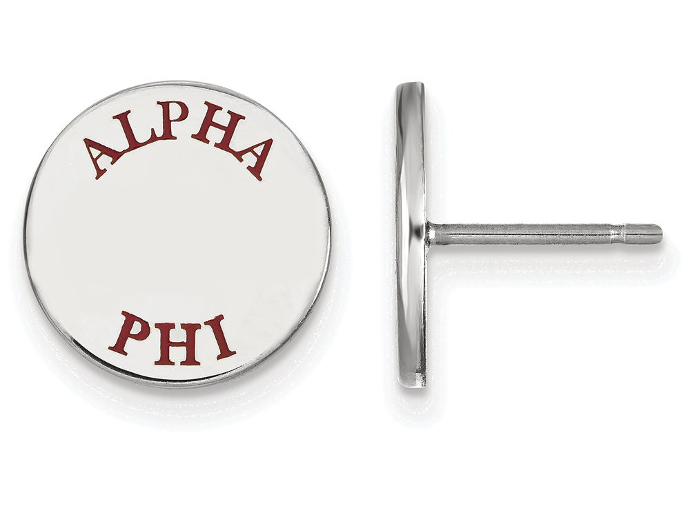 LogoArt Sterling Silver Alpha Phi Enameled Post Earrings