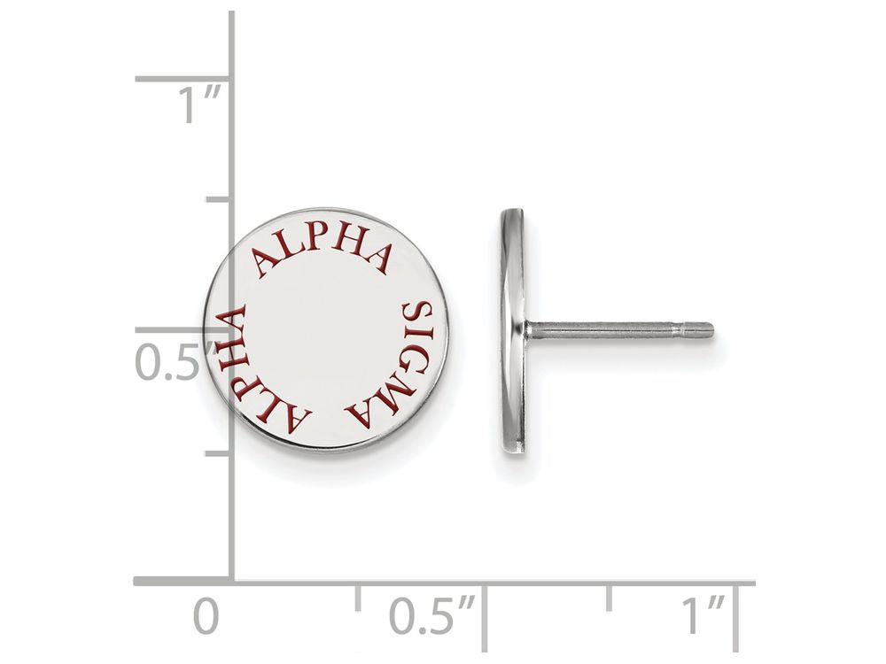 LogoArt Sterling Silver Alpha Sigma Alpha Enameled Post Earrings