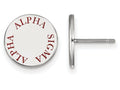 LogoArt Sterling Silver Alpha Sigma Alpha Enameled Post Earrings