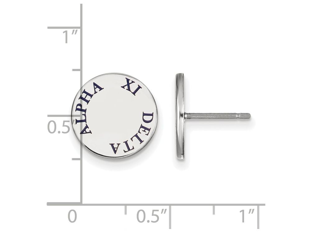 LogoArt Sterling Silver Alpha Xi Delta Enameled Post Earrings