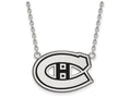 LogoArt Sterling Silver Montreal Canadiens Large Enamel Pendant Necklace