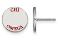 LogoArt Sterling Silver Chi Omega Enameled Post Earrings