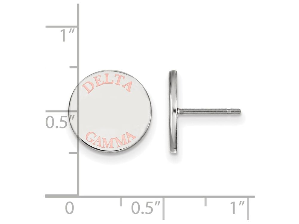 LogoArt Sterling Silver Delta Gamma Enameled Post Earrings
