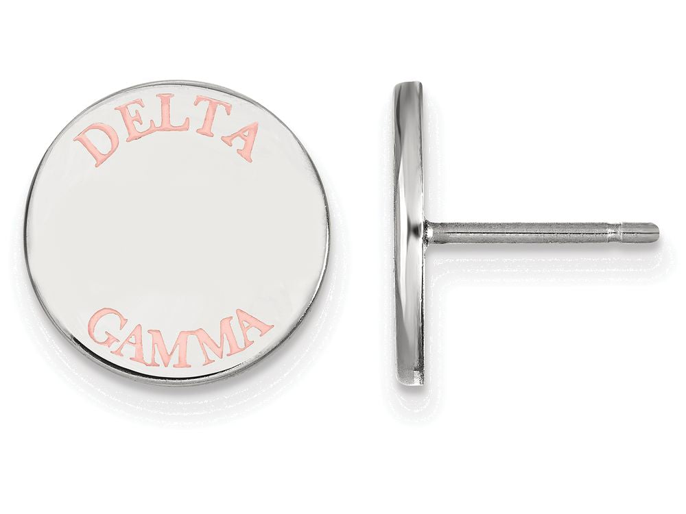 LogoArt Sterling Silver Delta Gamma Enameled Post Earrings