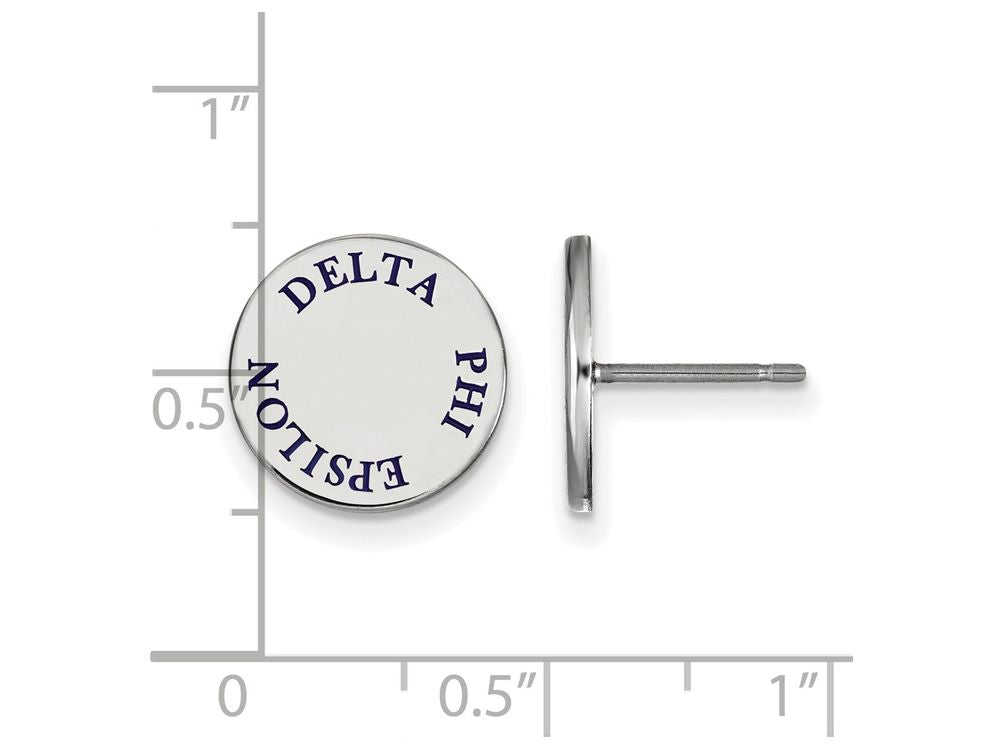 LogoArt Sterling Silver Delta Phi Epsilon Enameled Post Earrings