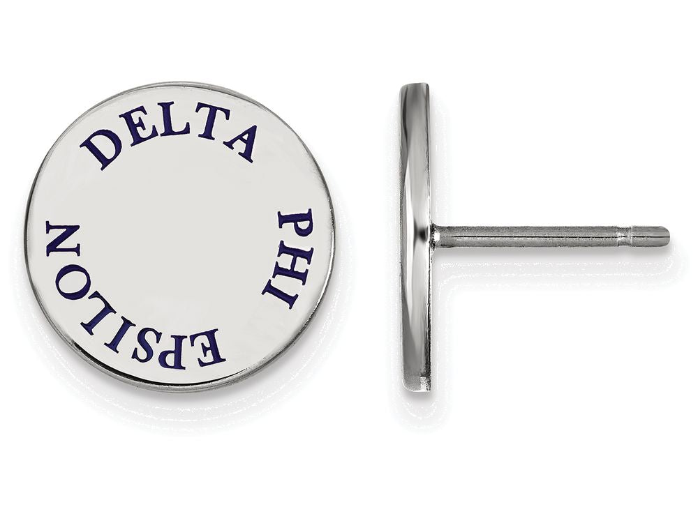 LogoArt Sterling Silver Delta Phi Epsilon Enameled Post Earrings