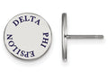 LogoArt Sterling Silver Delta Phi Epsilon Enameled Post Earrings