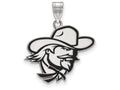 LogoArt Sterling Silver Eastern Kentucky University Large Enamel Pendant Necklace