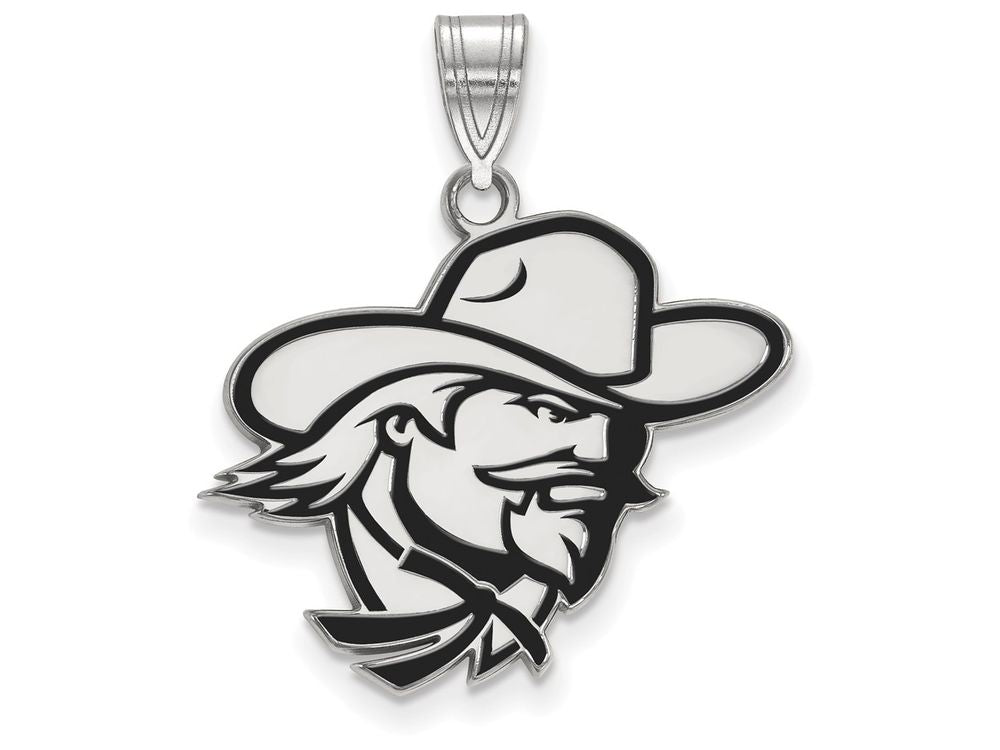 LogoArt Sterling Silver Eastern Kentucky University Large Enamel Pendant Necklace