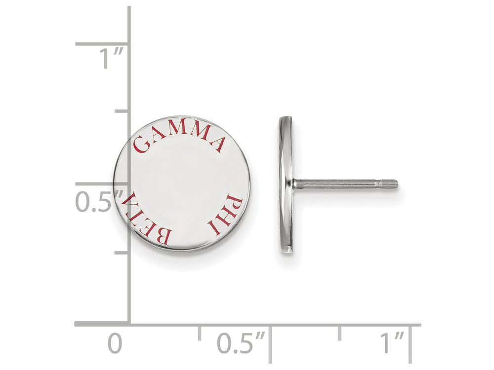 LogoArt Sterling Silver Gamma Phi Beta Enameled Post Earrings