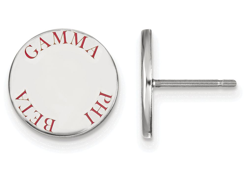 LogoArt Sterling Silver Gamma Phi Beta Enameled Post Earrings
