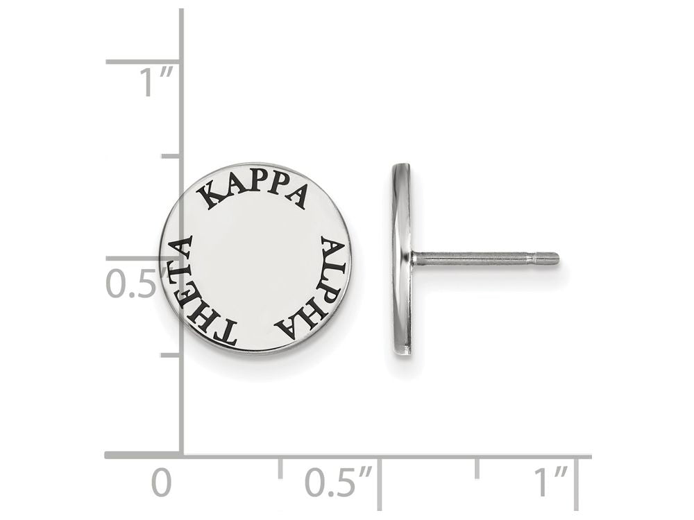 LogoArt Sterling Silver Kappa Alpha Theta Enameled Post Earrings
