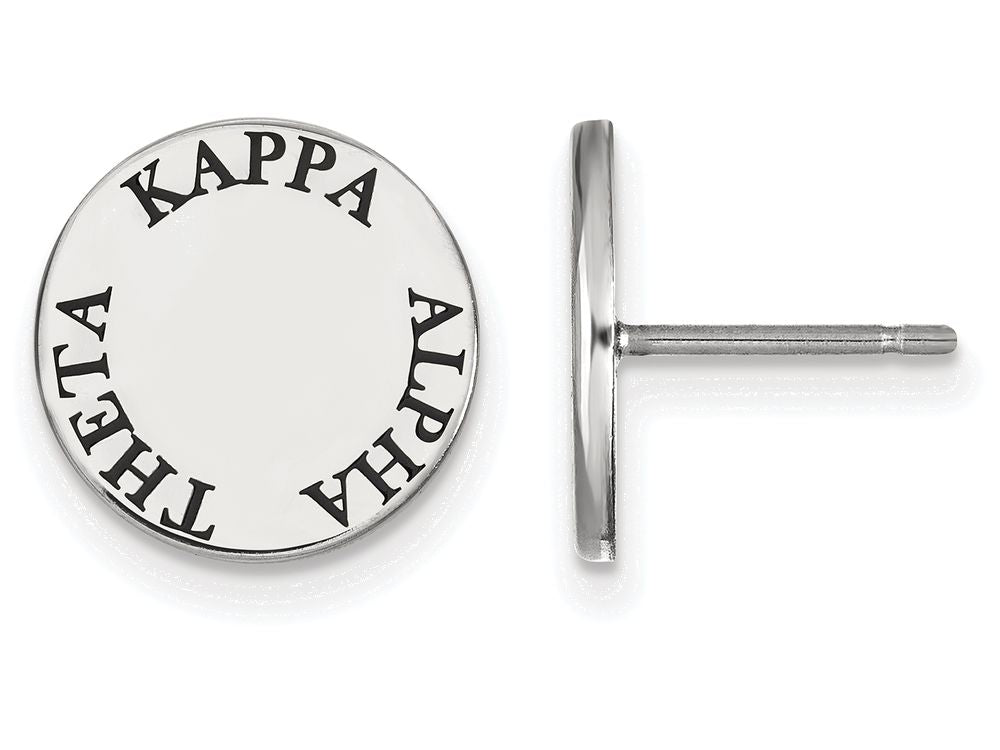 LogoArt Sterling Silver Kappa Alpha Theta Enameled Post Earrings