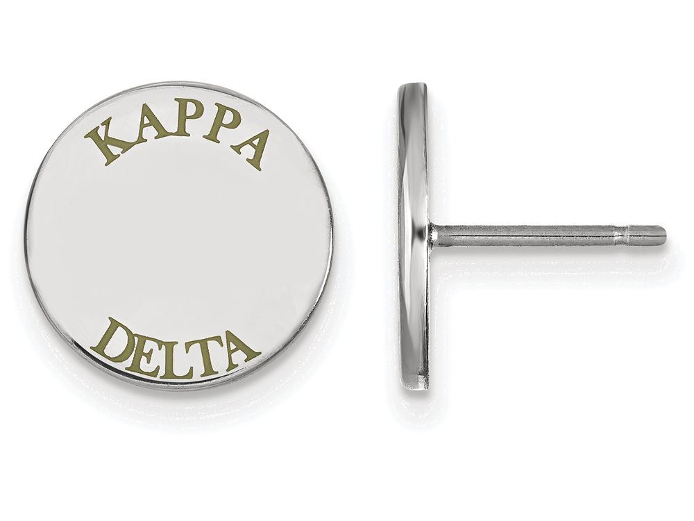 LogoArt Sterling Silver Kappa Delta Enameled Post Earrings